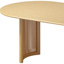 Load image into Gallery viewer, 79" Solid Wood Mirrored Pedestal Base Oval Dining Table - Natural
