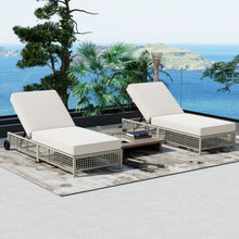 Load image into Gallery viewer, Outdoor Lounge Chair With 5 Position Backrest With Cushion And Wheels
