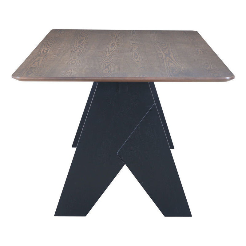 79" Wood And Solid Wood Pedestal Base Dining Table - Espresso
