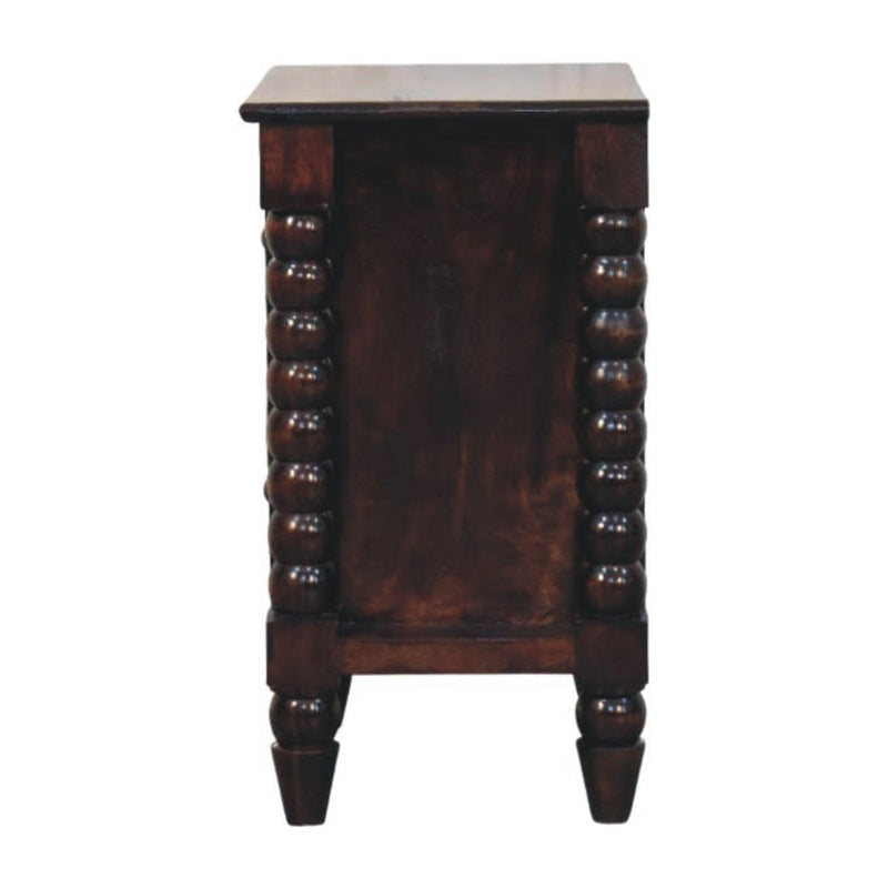 Solid Wood Spindle Two Drawer Nightstand (731543) - Brown
