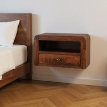Load image into Gallery viewer, 18" Solid Wood One Drawer Floating Nightstand - Chestnut
