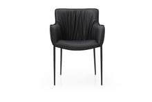 Load image into Gallery viewer, Faux Leather Steel Dining Arm Chair - Black
