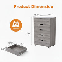 Load image into Gallery viewer, Modern 5 Drawer Dresser With Wheels
