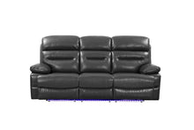 Load image into Gallery viewer, Usb Sofa Faux Leather With Black Legs - Gray
