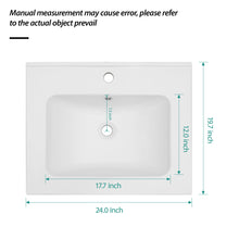 Load image into Gallery viewer, Rectangular Single Vanity Top With 1 Faucet Hole And Overflow Ceramic
