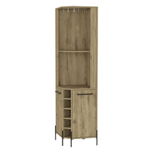 Load image into Gallery viewer, 71" Wood Corner Bar Cabinet With Two Doors - Brown
