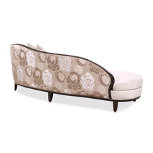 Load image into Gallery viewer, Camellia Field - Asymmetrical Velvet Sofa - Beige / Dark Brown
