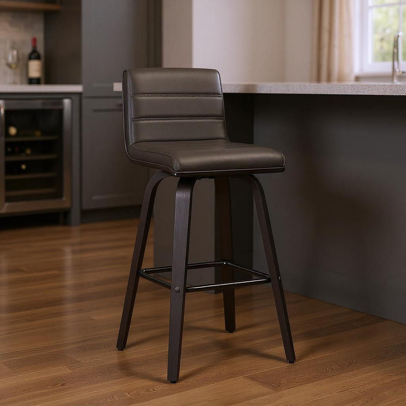 Iron Swivel Low Back Bar Height Bar Chair - Gray And Black