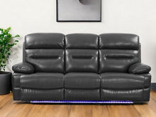 Load image into Gallery viewer, Usb Sofa Faux Leather With Black Legs - Gray
