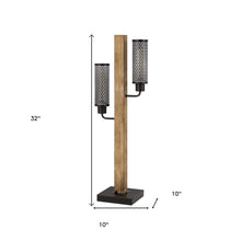 Load image into Gallery viewer, Metal Two Light Table Lamp With Black Novelty Shade - Gray
