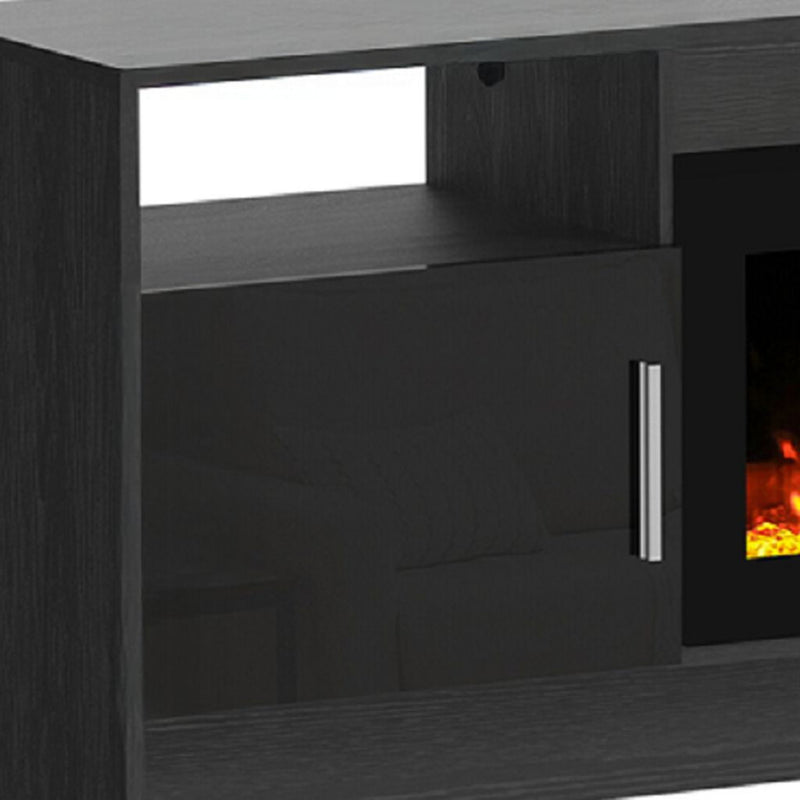 Wood Fireplace Entertainment Center With Fireplace (723799) - Black