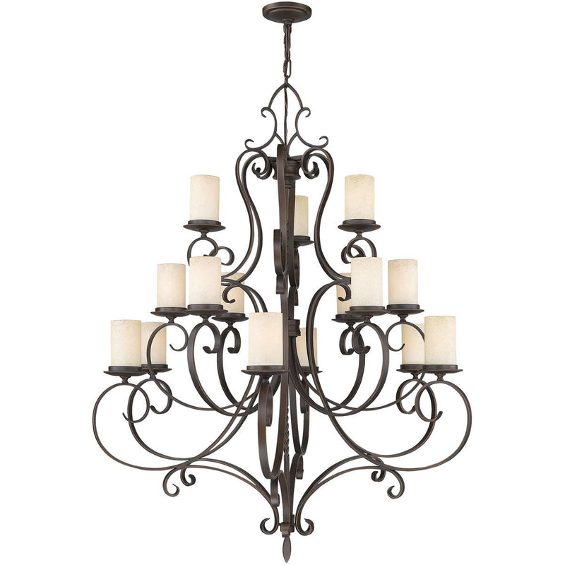 53" Multi Light Metal Dimmable Chandelier With Shades - Bronze