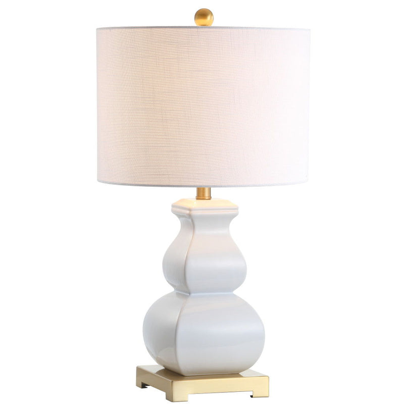 26" Novelty Table Lamp LED With Globe Shade - White