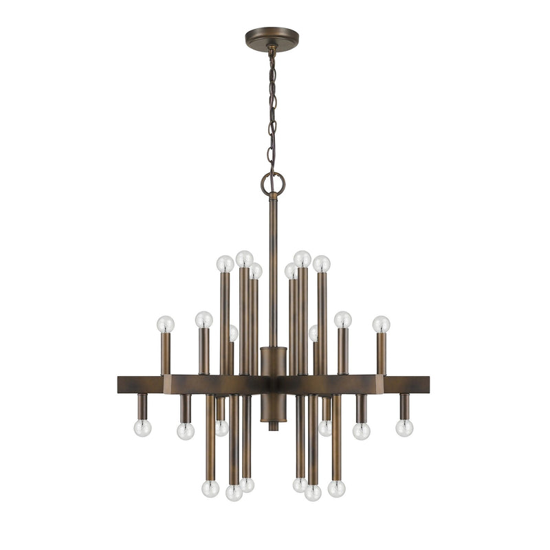 Candle Style Multi Light Metal Dimmable Chandelier - Brown