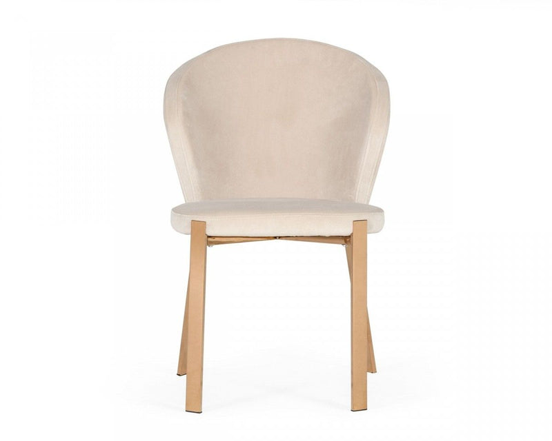 Upholstered Velvet Wing Back Dining Side Chairs (Set of 2) - Beige