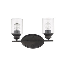 Load image into Gallery viewer, Two Light Wall Light With Clear Glass Shade - Bronze
