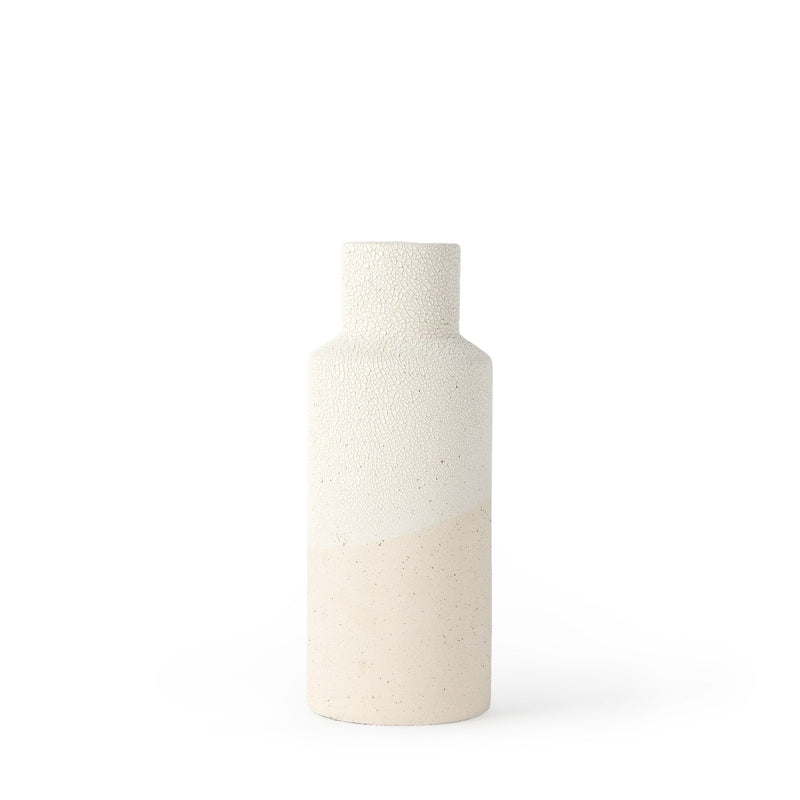 Block Cylinder Table Vase - Beige / White