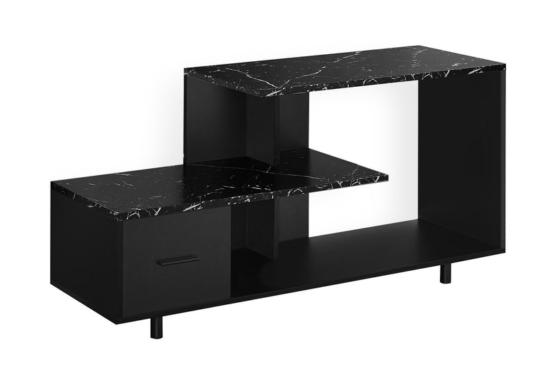 47" Transitional Cabinet Enclosed Storage TV Stand - Black