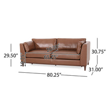 Load image into Gallery viewer, Contemporary 3 Seater Sofa Upholstery - Light Brown
