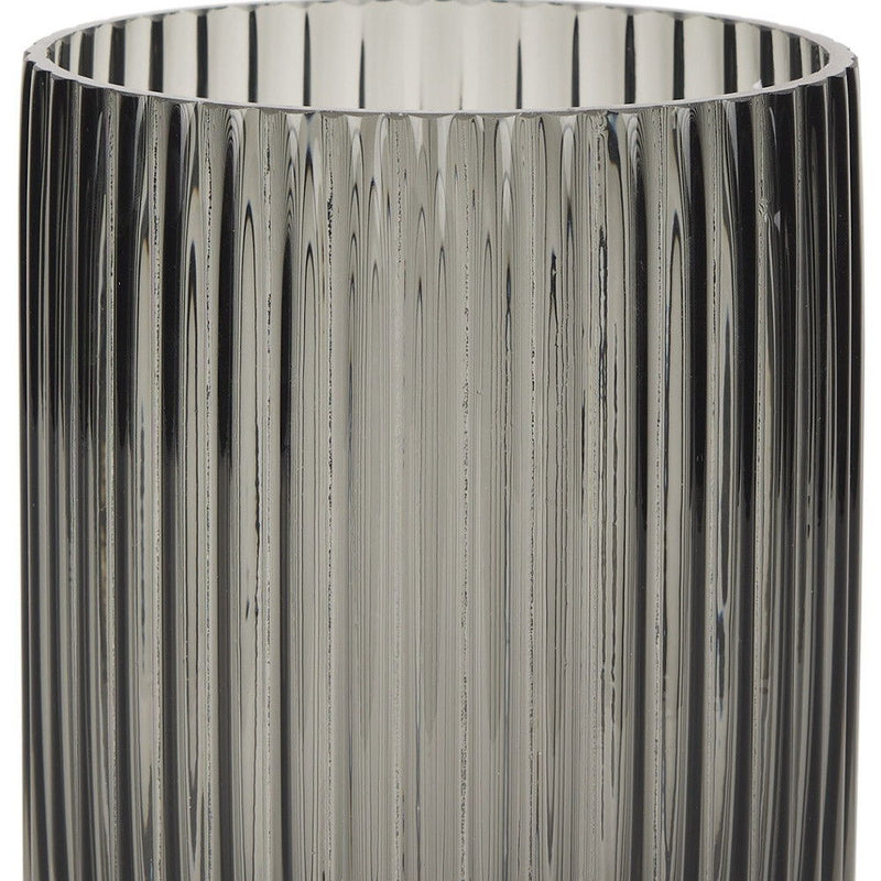 Cylinder Ribbed Table Vase (608311) - Black