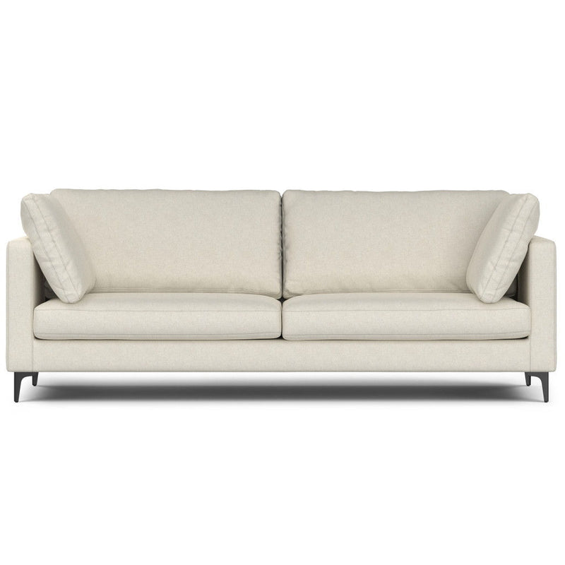90" Fabric Sofa With Black Legs - Cream