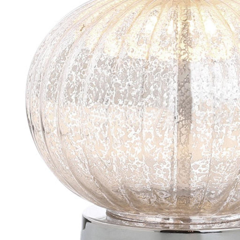 21" Novelty Table Lamp LED With Globe Shade - Silver