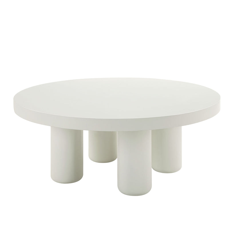 Wood Round Coffee Table - White