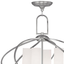 Load image into Gallery viewer, 21" Four Light Dimmable Chandelier With Shades - Nickel
