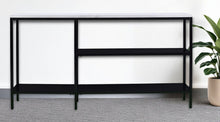 Load image into Gallery viewer, Faux Marble Frame Console Table Two Shelves - White / Black
