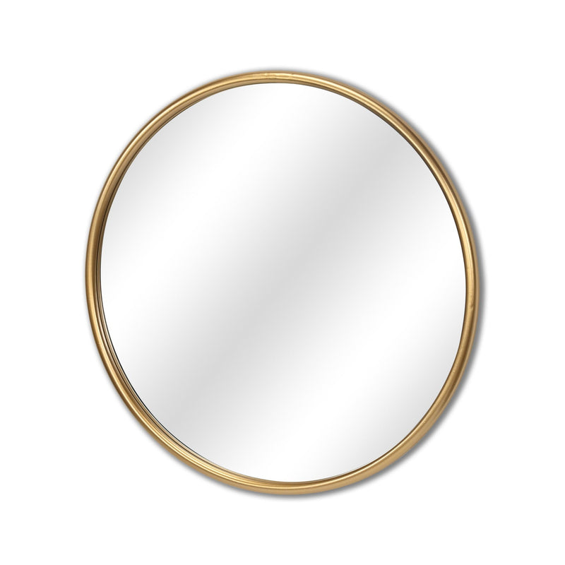 24" Metal Round Accent Mirror - Gold
