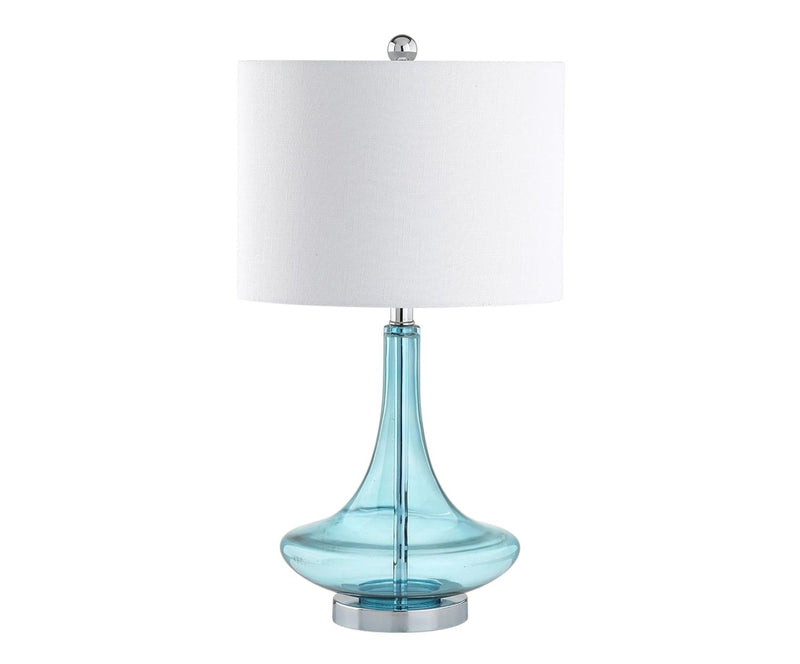 26" Novelty Table Lamps With Drum Shades (Set of 2) - Aqua