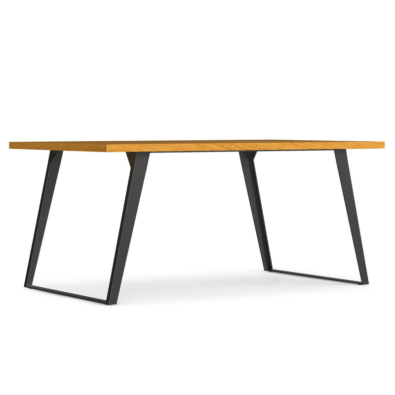 Wood Iron Frame Base Dining Table - Oak / Gray