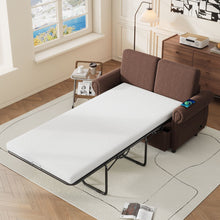 Load image into Gallery viewer, Pull Out Sofa Bed Loveseat Sleeper With Twin Size Memory Mattress With Two USB Ports For Living Room Spaces
