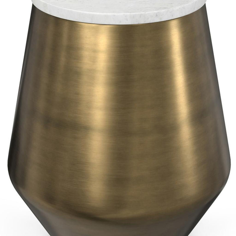 Iron Round End Table - Antiqued Brass
