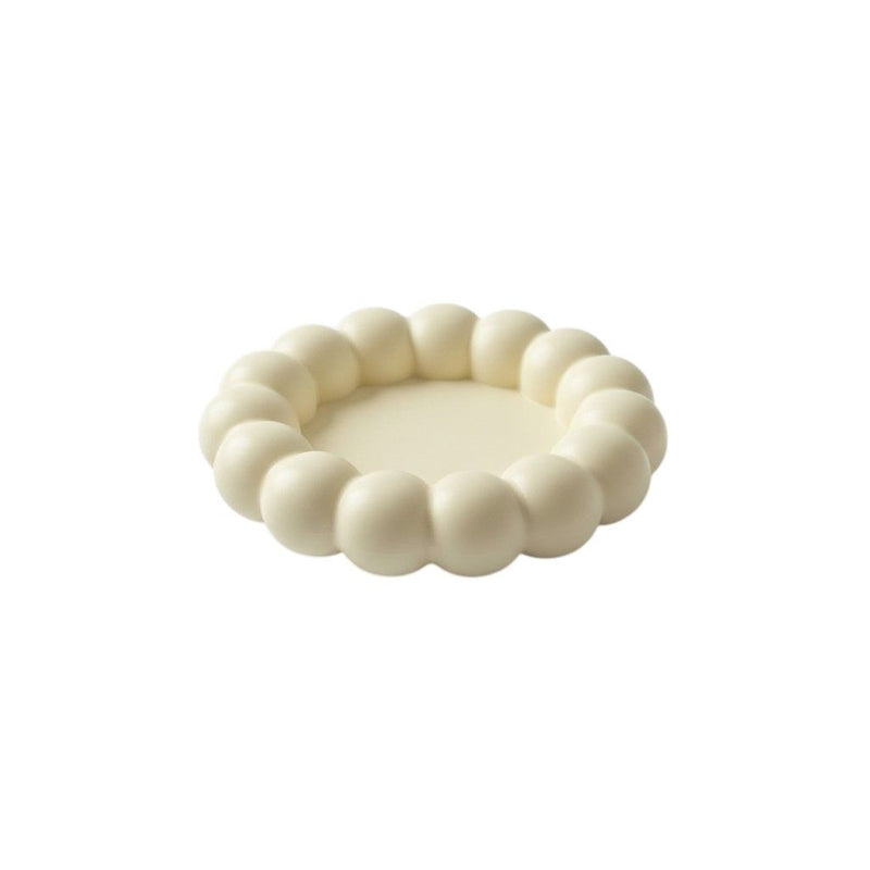 5" Resin Handmade Round Trinket Tray - Light Yellow