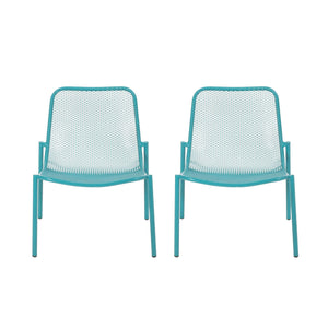 Outdoor Iron Chair With Mesh Design