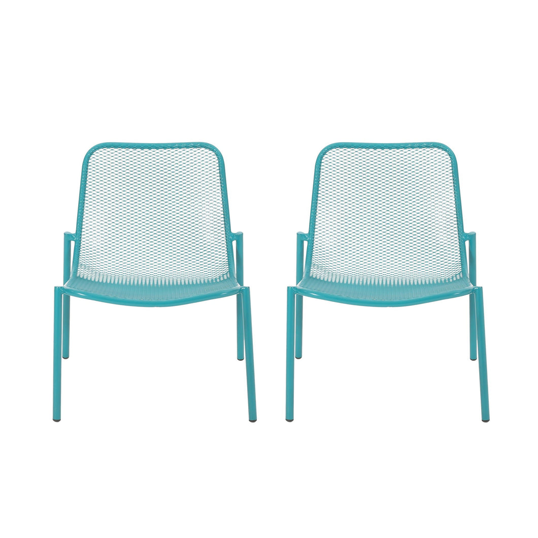 Outdoor Iron Chair With Mesh Design