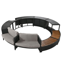 Load image into Gallery viewer, Spa Surround Spa Frame Patio Rattan Sofa Set With Storage Spaces, Mini Sofa And Comfortable Cushion For Patio, Backyard
