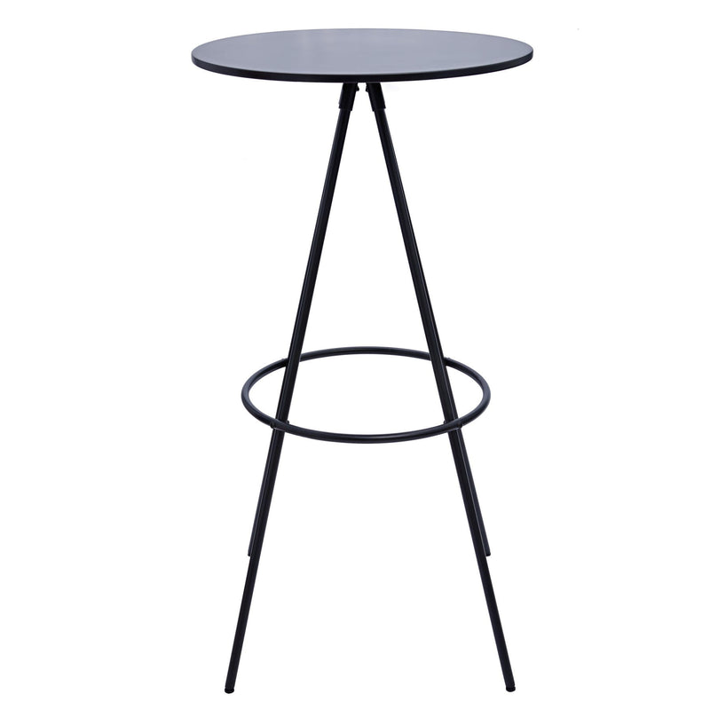 31" Wood And Iron Rounded Bar Table - Black