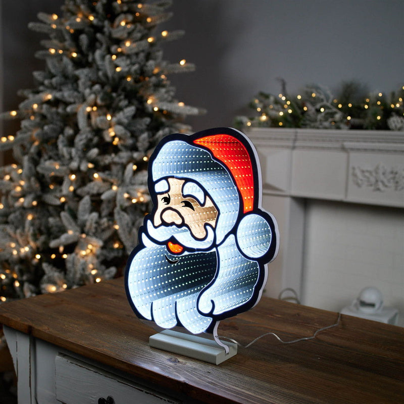 Christmas Santa Tabletop Sign With LED (633793) - Red / White