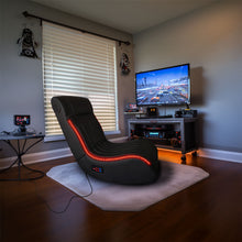 Load image into Gallery viewer, Foldable Gaming Chair With Onboard Speakers, LED Strip Lighting, Bluetooth, Vibration Massage, USB Charging Port - Black
