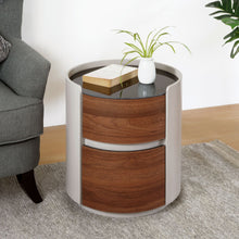 Load image into Gallery viewer, Italian Retro Double Storage Round Side Table - Gray Brown
