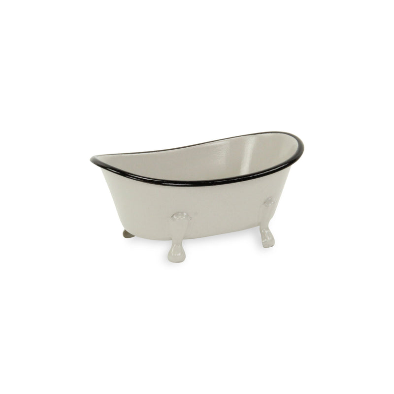 Hand Painted Decorative Tub Tabletop Sculpture (399647) - Gray