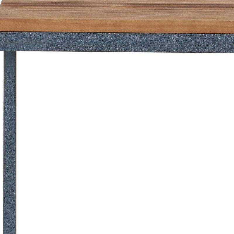 Wood Iron End Table (727053) - Walnut / Black