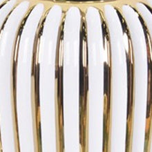 Load image into Gallery viewer, Striped Round Table Vase - White / Gold
