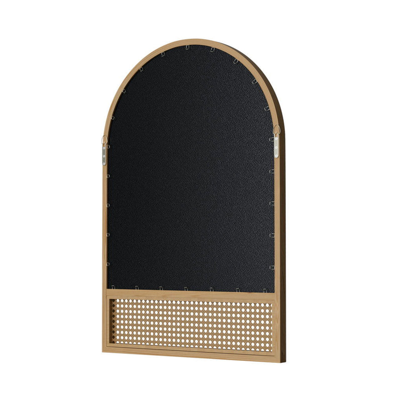 Solid Wood Arch Framed Accent Mirror - Brown