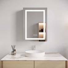 Load image into Gallery viewer, Bathroom Medicine Cabinet With LED Mirror, Anti-Fog, Waterproof, 3000K~6000K Single Door Lighted Bathroom Cabinet With Touch Swich
