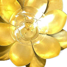 Load image into Gallery viewer, 6" Battery Operated Round Lamps With Lotus Flower Shades (Set of 2) - Gold
