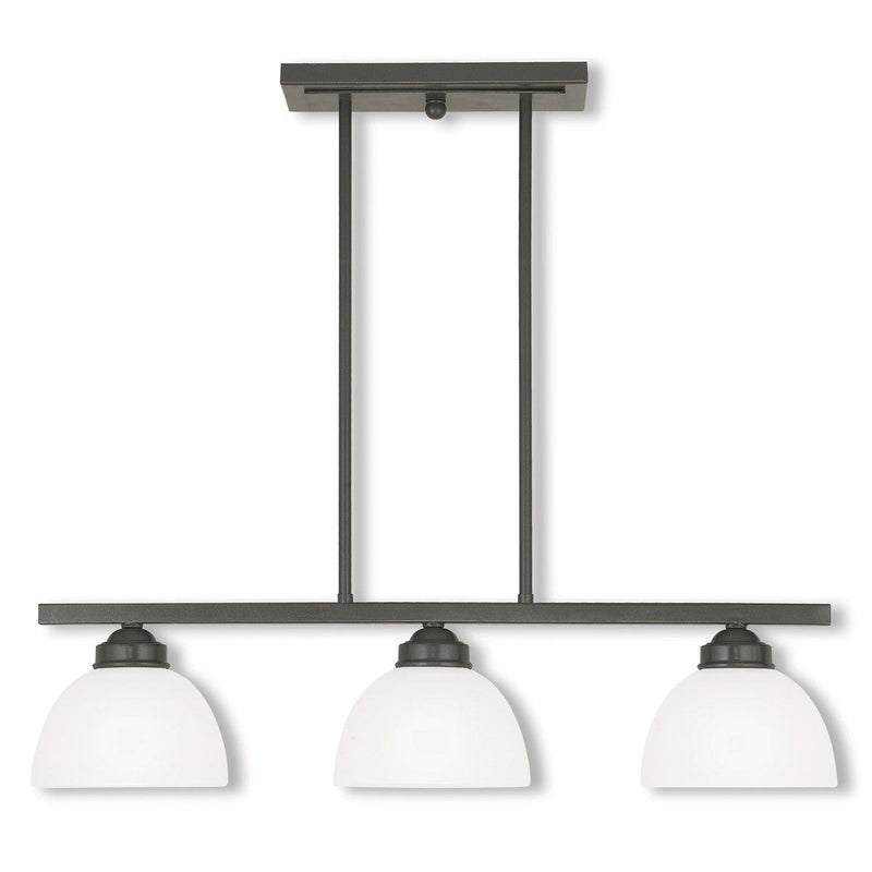 14'' Three-Light Dimmable Chandelier With Shades - Bronze