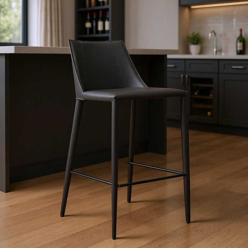 Steel Low Back Bar Height Bar Chair - Black